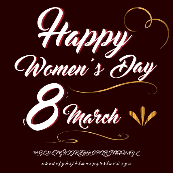 Script Font Typeface  vintage Women's Day script font Vector typeface for labels and any type designs — Stock Vector