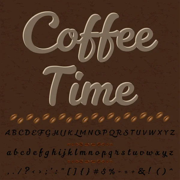 Schrift Schrift Schrift Kaffee Zeit Vintage Schrift Schriftvektorschrift für Etiketten und alle Arten von Designs — Stockvektor