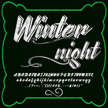 Çizilmiş yazı tipi ayarlamak fırça boyalı karakterleri büyük harf ve küçük harf el yazısıyla yazılmış komut dosyası yazı tipi tipografi alfabe için adlandırılmış kış gecesi el senin - tasarımlar