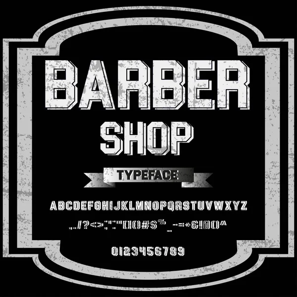 Caratteri Script Typeface Barber Shop caratteri di script vintage Caratteri vettoriali per etichette e qualsiasi tipo di disegno — Vettoriale Stock