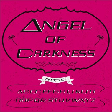 Yazı tipi - karanlık-vintage-komut dosyası yazı tipi vektör yazı etiketleri ve herhangi bir türü-tasarımlar için bir komut dosyası yazı - Angel