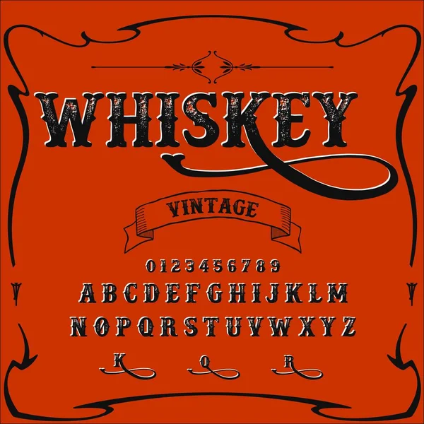 Whiskey Typeface Script Font vintage script font Tipo de letra vectorial para etiquetas y diseños de cualquier tipo — Vector de stock