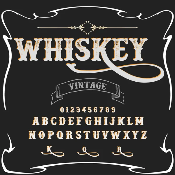 Font Script-Typeface Whiskey-vintage script font Tipo de letra vectorial para etiquetas y diseños de cualquier tipo — Vector de stock