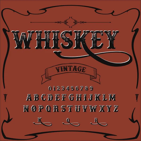 Whiskey Typeface Font Script vintage script- font-Vector typeface para rótulos e projetos de qualquer tipo — Vetor de Stock