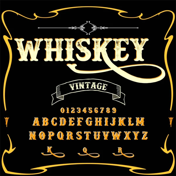 Whiskey-Typeface Script Font-vintage script fonte Vector typeface para rótulos e projetos de qualquer tipo — Vetor de Stock