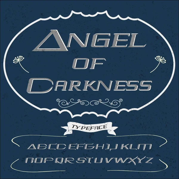 Font- Guión Tipo- Angel of Darkness-vintage- Guión tipográfico Vector tipográfico para etiquetas y cualquier tipo de diseño — Vector de stock