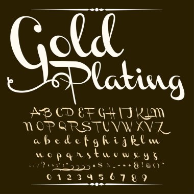 Yazı tipi Basma harf altın kaplama vintage komut dosyası yazı tipi vektör yazı etiketleri ve herhangi bir türü-tasarımlar için komut dosyası