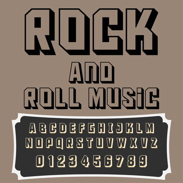 Script Font Typeface Rock and Roll Music-vintage script font Tipo de letra vectorial para etiquetas y diseños de cualquier tipo — Archivo Imágenes Vectoriales