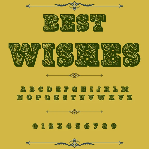 Script Font Typeface best wishes-vintage script fonte Vector typeface para rótulos e projetos de qualquer tipo — Vetor de Stock