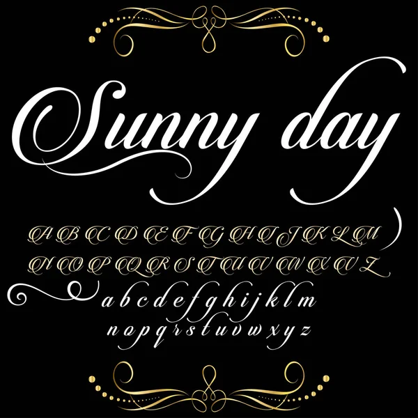 Schriftart Sunny Day Vintage Script-Font Vektor Schriftart für Etiketten und beliebige Typendesigns — Stockvektor