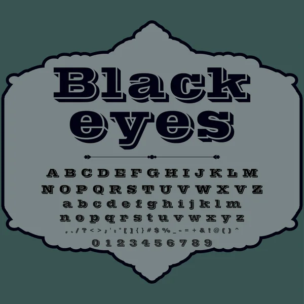 Script Font Typeface Black eyes-vintage script font Vector typeface for labels and any type designs — Stock Vector