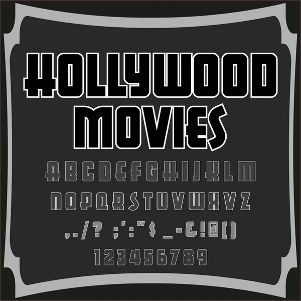 Schrift Schrift hollywood movies Vintage-Schrift Schriftvektorschrift für Etiketten und beliebige Schriftdesigns — Stockvektor