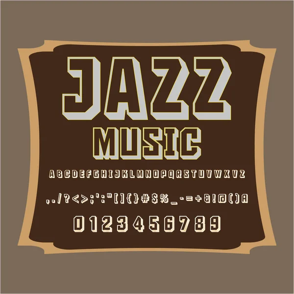 Script Font Typeface JAZZ MUSIC vintage-script-font Tipo de letra vectorial para etiquetas y diseños de cualquier tipo — Archivo Imágenes Vectoriales