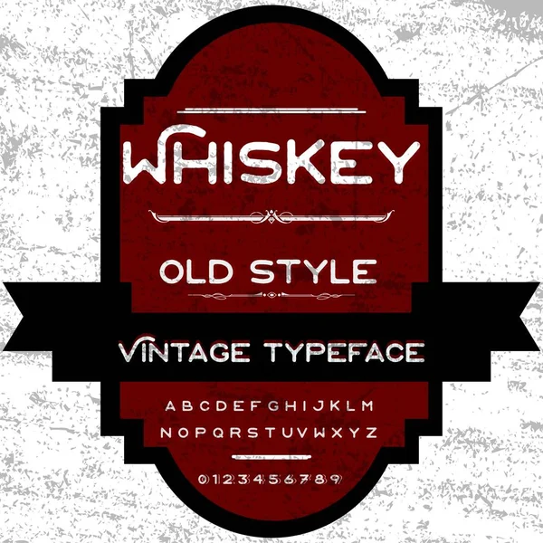 Script fonte uísque Typeface Vintage- frame-label design, Whiskey and Wine label, Restaurante, etiqueta de cerveja. Vetor - ilustração — Vetor de Stock