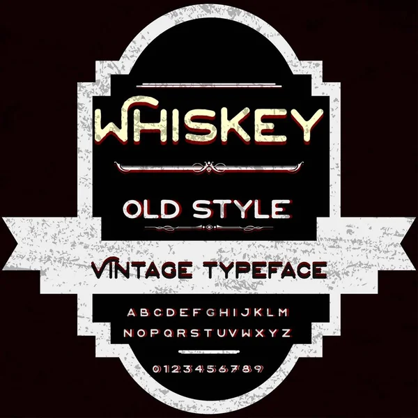 Whiskey Typeface Font Script Vintage frame label design, Whiskey and Wine label, Restaurante, etiqueta de cerveja. Vector- ilustração — Vetor de Stock