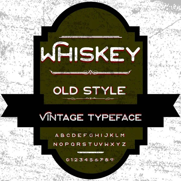 Script fonte uísque Typeface Vintage frame-label design, Whiskey and Wine label, Restaurante, etiqueta de cerveja. Vetor - ilustração — Vetor de Stock
