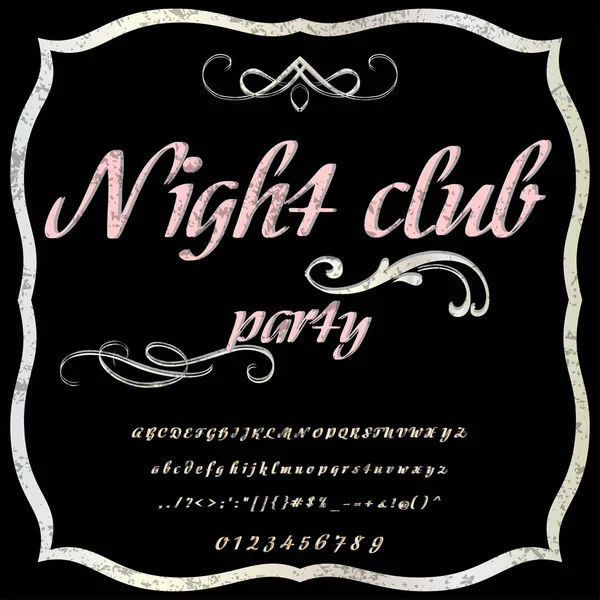 Schriftart script vintage -night club script font- Vektorschrift für Etiketten und beliebige Schriftdesigns — Stockvektor