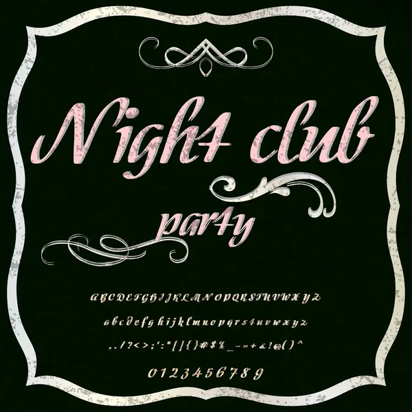 Schriftart script -vintage -night club script font- Vektorschrift für Etiketten und beliebige Schriftdesigns — Stockvektor