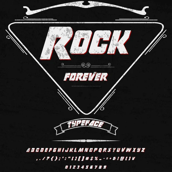 Font Script Typeface rock forever vintage script font Tipo de letra vectorial para etiquetas y diseños de cualquier tipo — Archivo Imágenes Vectoriales