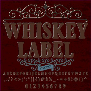 Yazı tipi komut dosyası yazı viski etiket vintage komut dosyası yazı tipi vektör yazı-etiket ve herhangi için yazın tasarımlar