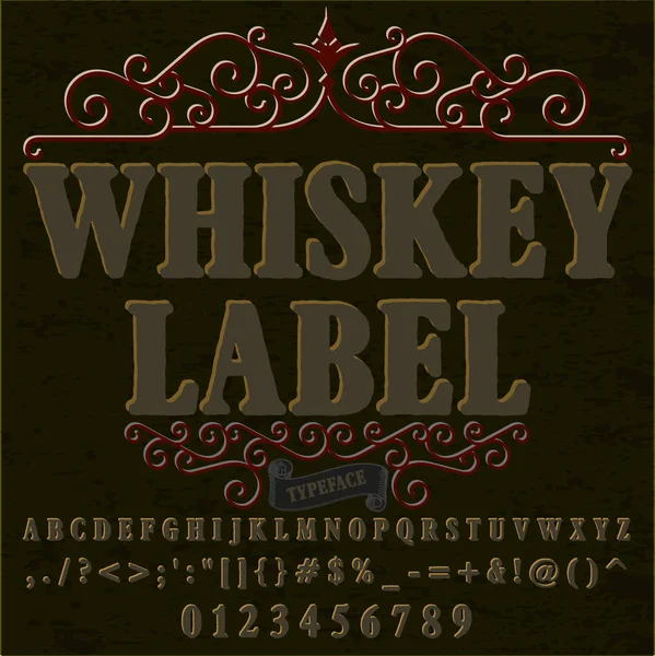 Font Script Typeface whiskey label vintage script font Vector typeface for labels and any-typedesigns — Archivo Imágenes Vectoriales