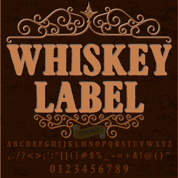 Font Script Typeface whiskey label vintage script font Tipo de letra vectorial para etiquetas y diseños de cualquier tipo — Archivo Imágenes Vectoriales