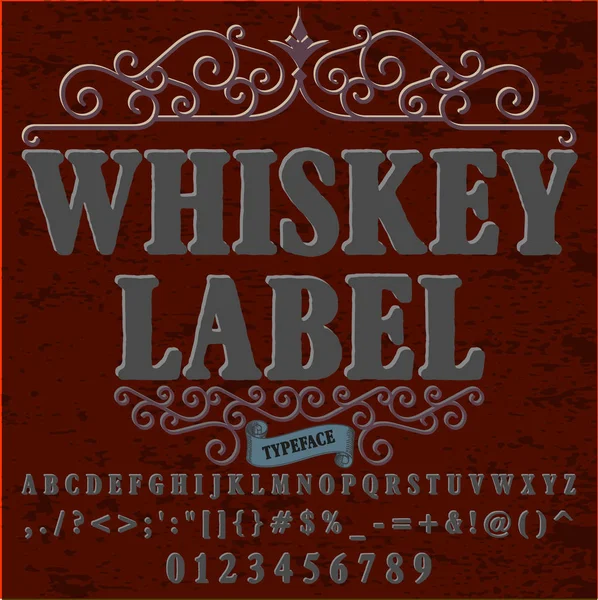 Fonte Script Typeface whiskey label vintage script fonte Vector typeface para rótulos e qualquer tipo de projetos — Vetor de Stock