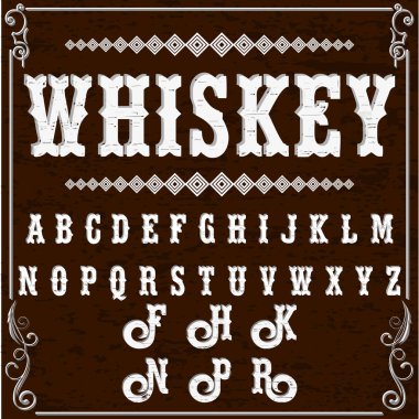 Yazı tipi komut dosyası yazı viski vintage komut dosyası yazı tipi vektör yazı etiketleri için ve herhangi bir türü tasarımları