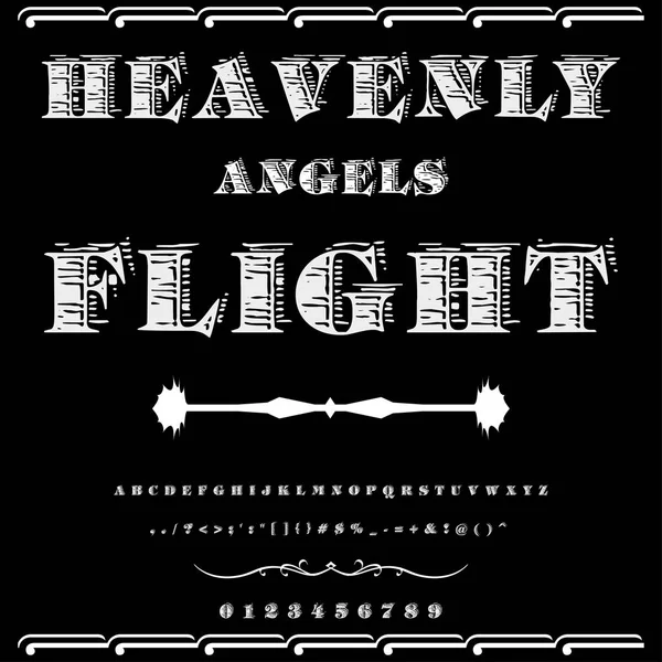 Font Script Typeface Celestial angels Flight vintage script font Tipo de letra vectorial para etiquetas y diseños de cualquier tipo — Vector de stock