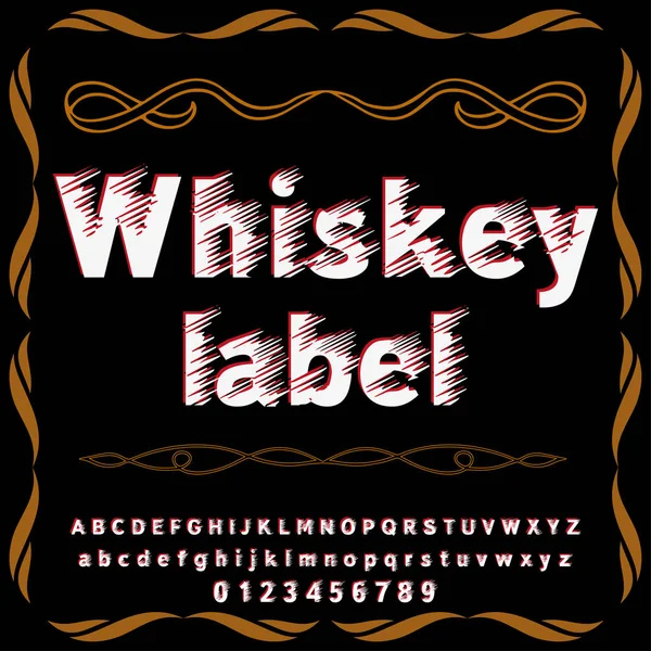 Font Script Typeface whiskey label vintage script font Tipo de letra vectorial para etiquetas y diseños de cualquier tipo — Archivo Imágenes Vectoriales