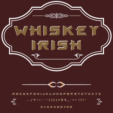 Komut dosyası yazı tipi yazı viski İrlandalı vintage komut dosyası yazı tipi-vektör yazı etiketleri ve herhangi bir tür tasarımlar için