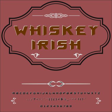 Komut dosyası yazı tipi yazı viski İrlandalı-vintage komut dosyası yazı tipi vektör yazı etiketleri ve herhangi bir tür tasarımlar için