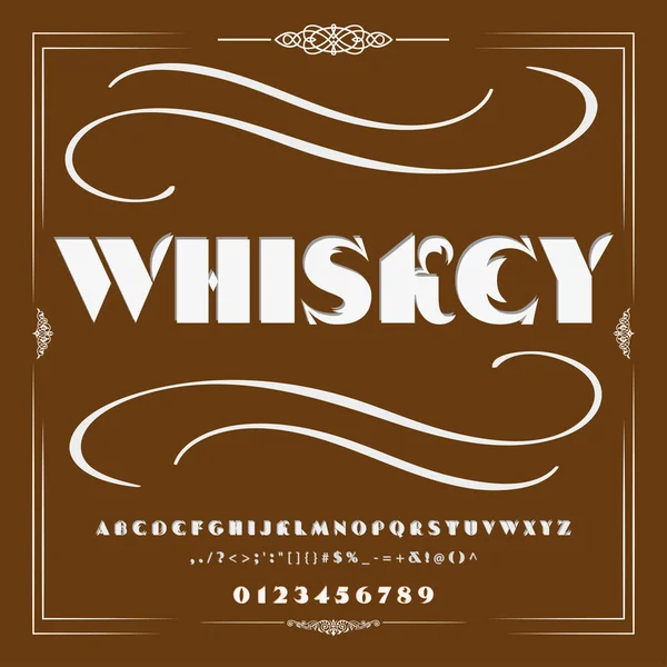 Caratteri Script Typeface whisky vintage-script-font Caratteri vettoriali per etichette e qualsiasi tipo di disegno — Vettoriale Stock