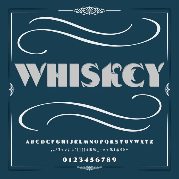 Yazı tipi komut dosyası yazı viski vintage-script vektör yazı etiketlerinin yazı tipini ve herhangi tasarımlar yazın
