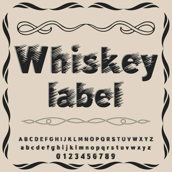 Font Script Typeface Whiskey-label vintage script font Vector typeface-for labels and any type-designs — Vector de stock