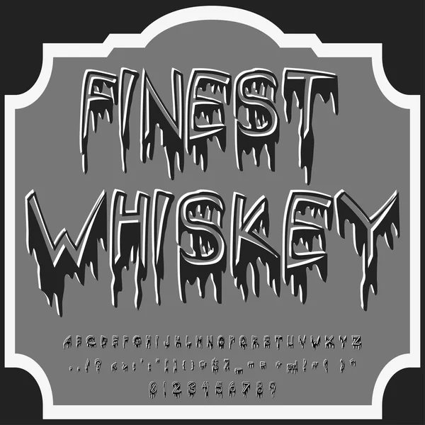Script Font Typeface Finest Whiskey vintage script font Caratteri vettoriali per etichette e qualsiasi tipo di design — Vettoriale Stock