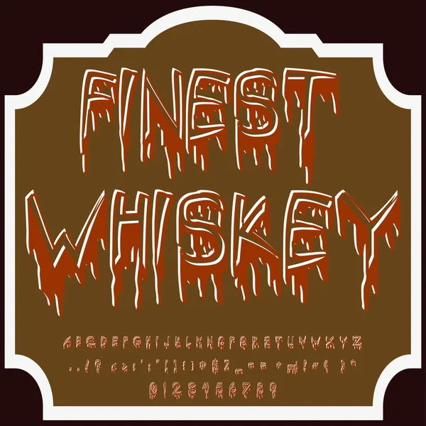 Script Font Typeface Finest Whiskey vintage script fonte Vector typeface para etiquetas e projetos de qualquer tipo — Vetor de Stock