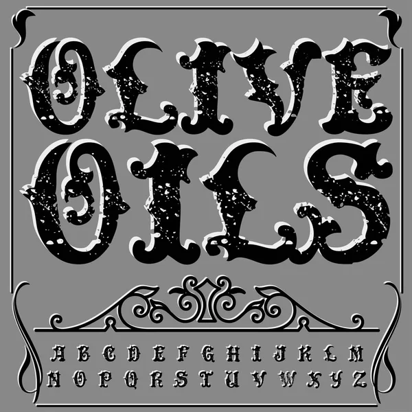 Script Font Typeface olive oil vintage script font Caratteri vettoriali per etichette e disegni di qualsiasi tipo — Vettoriale Stock