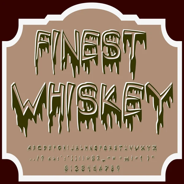 Script Font-Typeface Finest Whiskey vintage script font Caratteri vettoriali per etichette e qualsiasi tipo di design — Vettoriale Stock