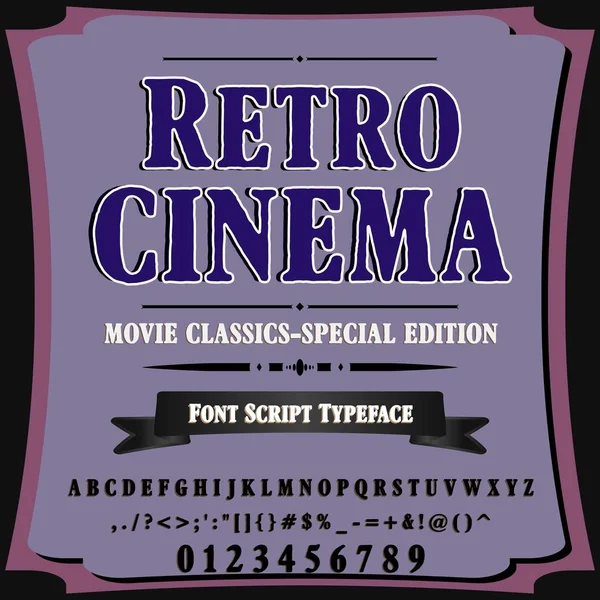 Script Fonte Typeface retro cinema- vintage script fonte Vector typeface para rótulos e qualquer tipo- projetos —  Vetores de Stock