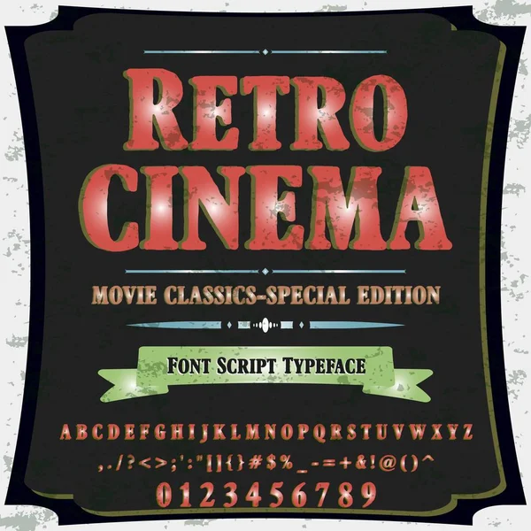 Font Script Typeface retro cinema vintage script fonte Vector typeface para rótulos e qualquer tipo- projetos —  Vetores de Stock