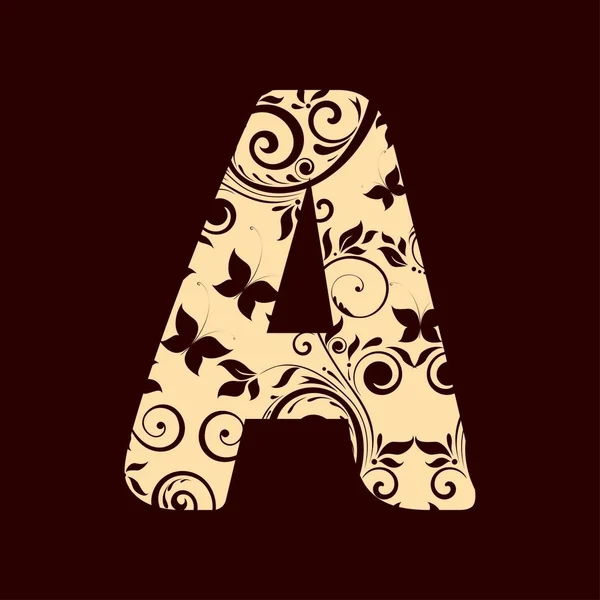 Floral lettertype lettertype alfabet — Stockvector