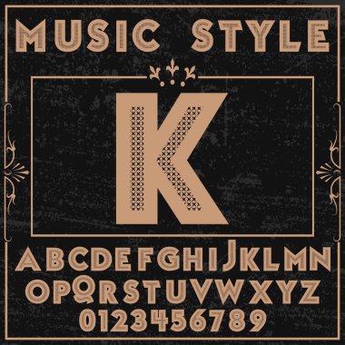 yazı tipi müzik tarzı yazı alfabesi vektör adı