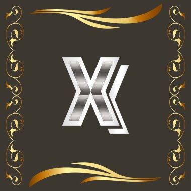 adlı vintage yazı tipi alfabe ve monogram altın çiçek yazı etiket tasarımı