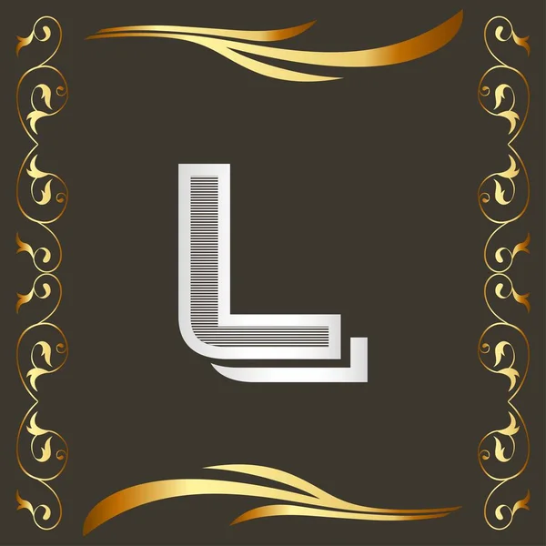 Vintage Czcionki Alfabetu Monogram Złoty Kwiatowy Literowanie Etykieta Projekt Nazwie — Wektor stockowy