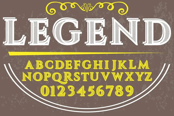 Fonta Gambar Skrip Vektor Ornamen Kaligrafi Alfabet Typeface Vektor Label - Stok Vektor