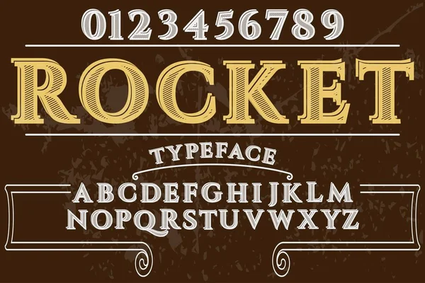 Handgeschriebene Handgefertigte Schriftvektorschrift Alphabet Und Vektordesign Handgeschrieben Pinsel Retro Old — Stockvektor