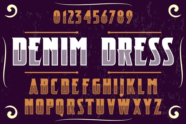 Vintage Font Alfabeto Escritura Vectorial Hecho Mano Diseño Escrito Mano — Vector de stock