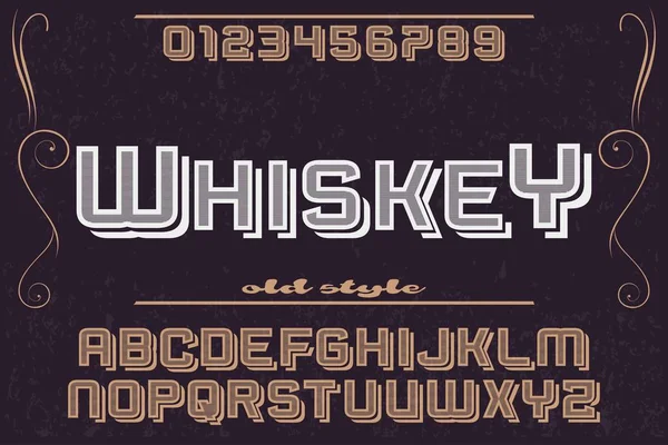 Vintage Font Alfabeto Escritura Vectorial Hecho Mano Diseño Escrito Mano — Archivo Imágenes Vectoriales