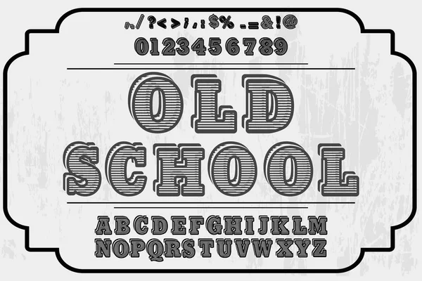 Vintage Font Handcrafted Vector Script Alphabet Design Handwritten Brush Retro — Stock Vector